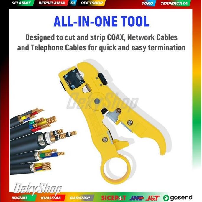 DI47 - Tang Kupas Kabel Coaxial UTP RG59 RG6 RG7 RG11