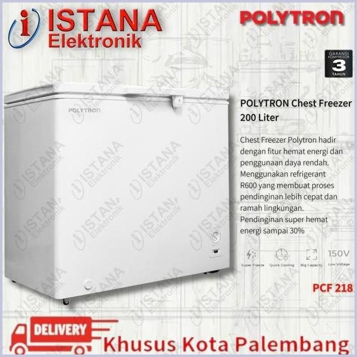 TERBARU POLYTRON BOX/CHEST FREEZER 200 LITER PCF218 NEWW