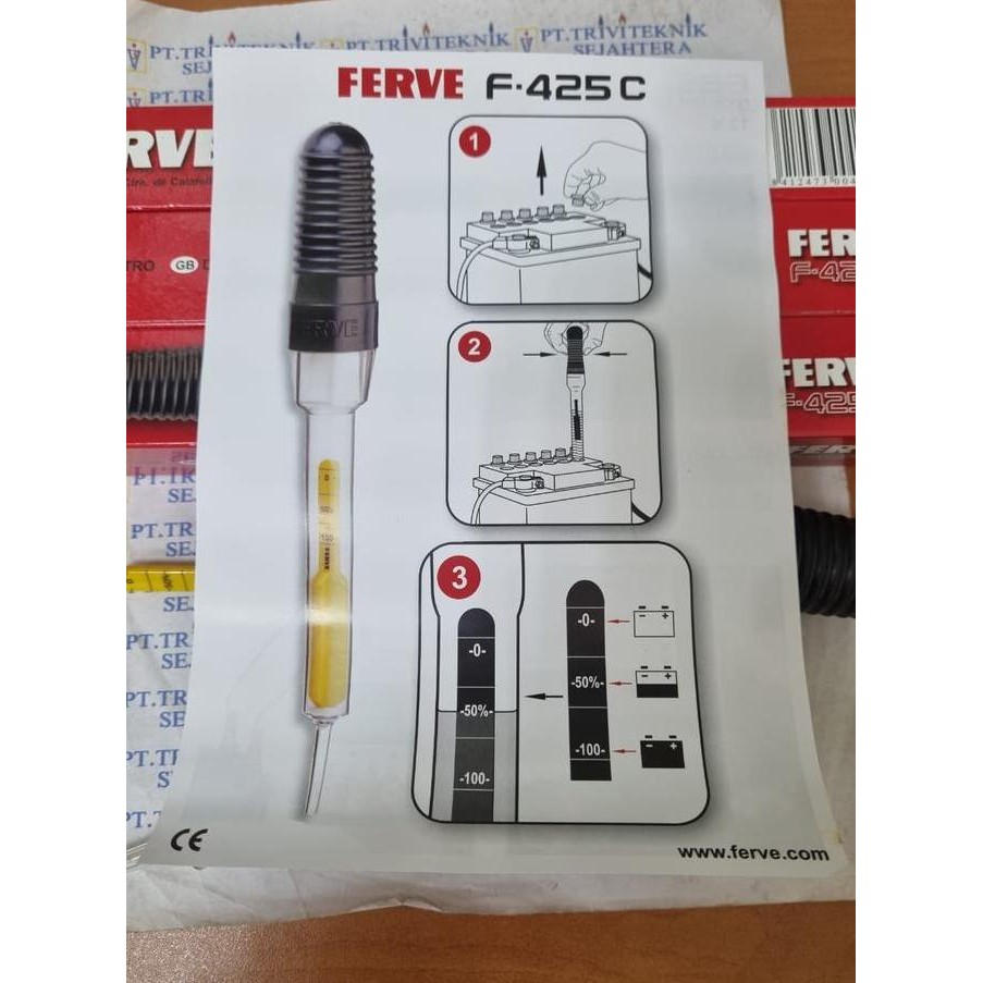 HIDROMETER KADAR AIR AKI ZUUR,BATTERY HYDOMETER ACCU FERVE F425C ORIGINAL DAN TERPERCAYA