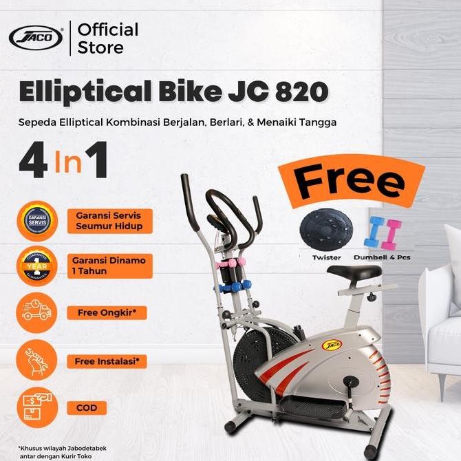 NEW Sepeda Statis Jaco Elliptical Bike JC 820 Gratis Ongkir Jabodetabek