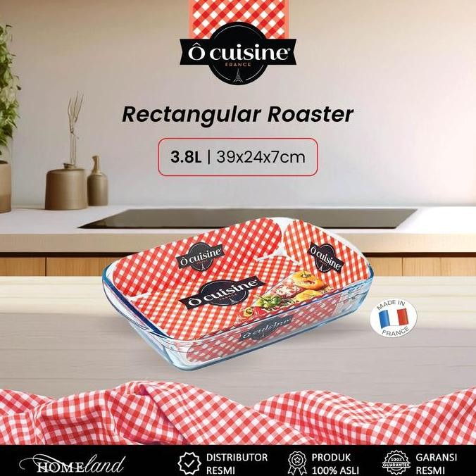 TERMURAH - Ocuisine Roaster / Loyang Kaca Persegi Oval