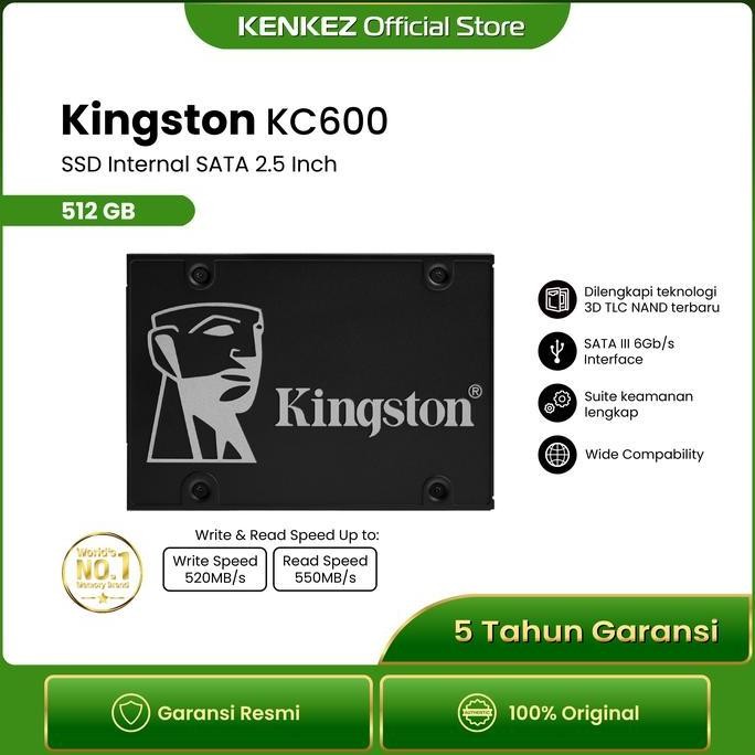 TERBARU - Kingston KC600 SSD Internal 512GB SATA 2.5"