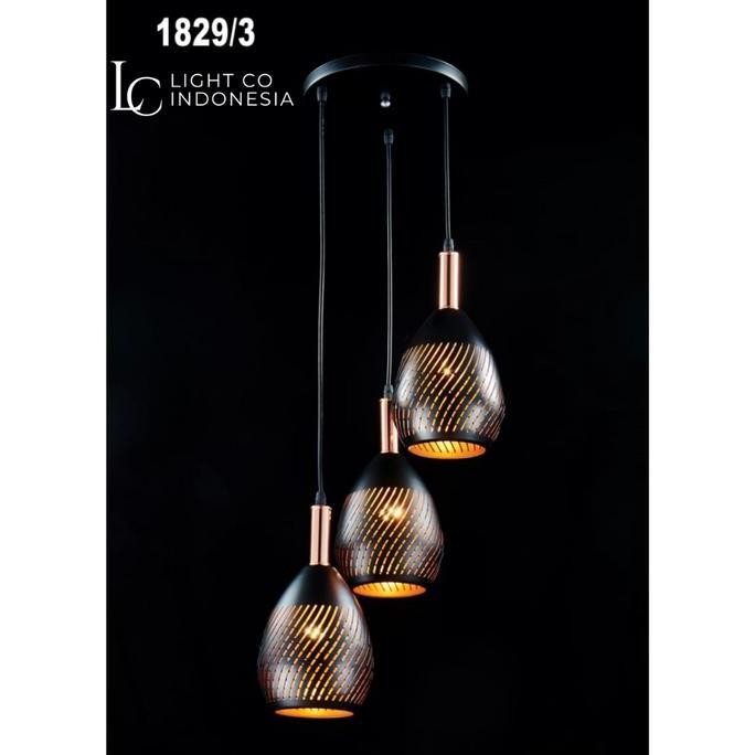 Lampu gantung industrial vintage cafe 1829/3 lampu cafe bar