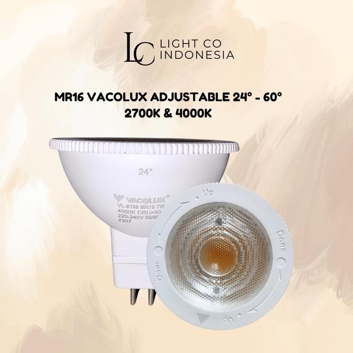 LED MR16 VACOLUX 7W 2700K 4000K ADJUSTABLE ANGLE
