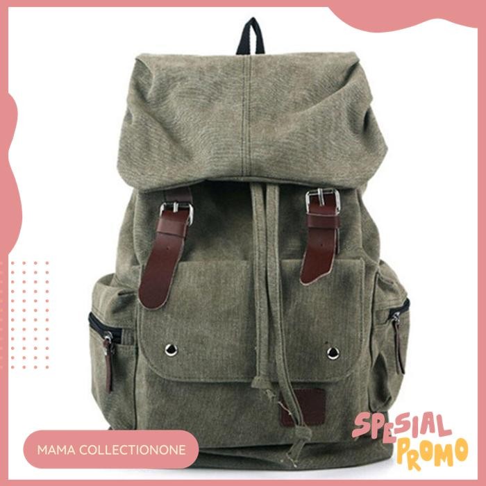 TAS RANSEL BACKPACK CANVAS RETRO VINTAGE TRAVEL KANVAS BESAR PRIA LBX DISKON GEDE