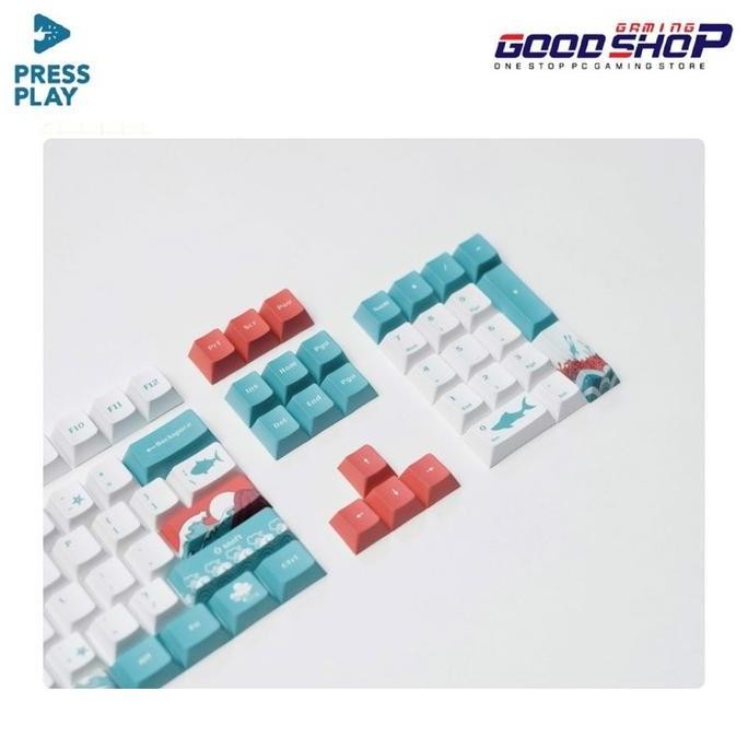 Press Play Ukiyo Sea Waves PBT Dye Sub Keycaps 108 Keys