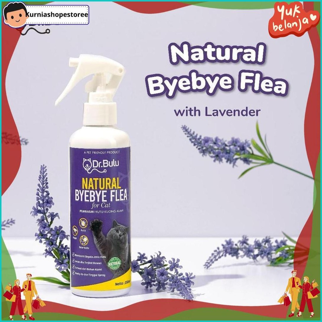 New Dr.Bulu - Natural Bye Bye Fleas For Cat - Pembasmi Kutu Kucing Alami, Obat Kutu Kucing Hamil