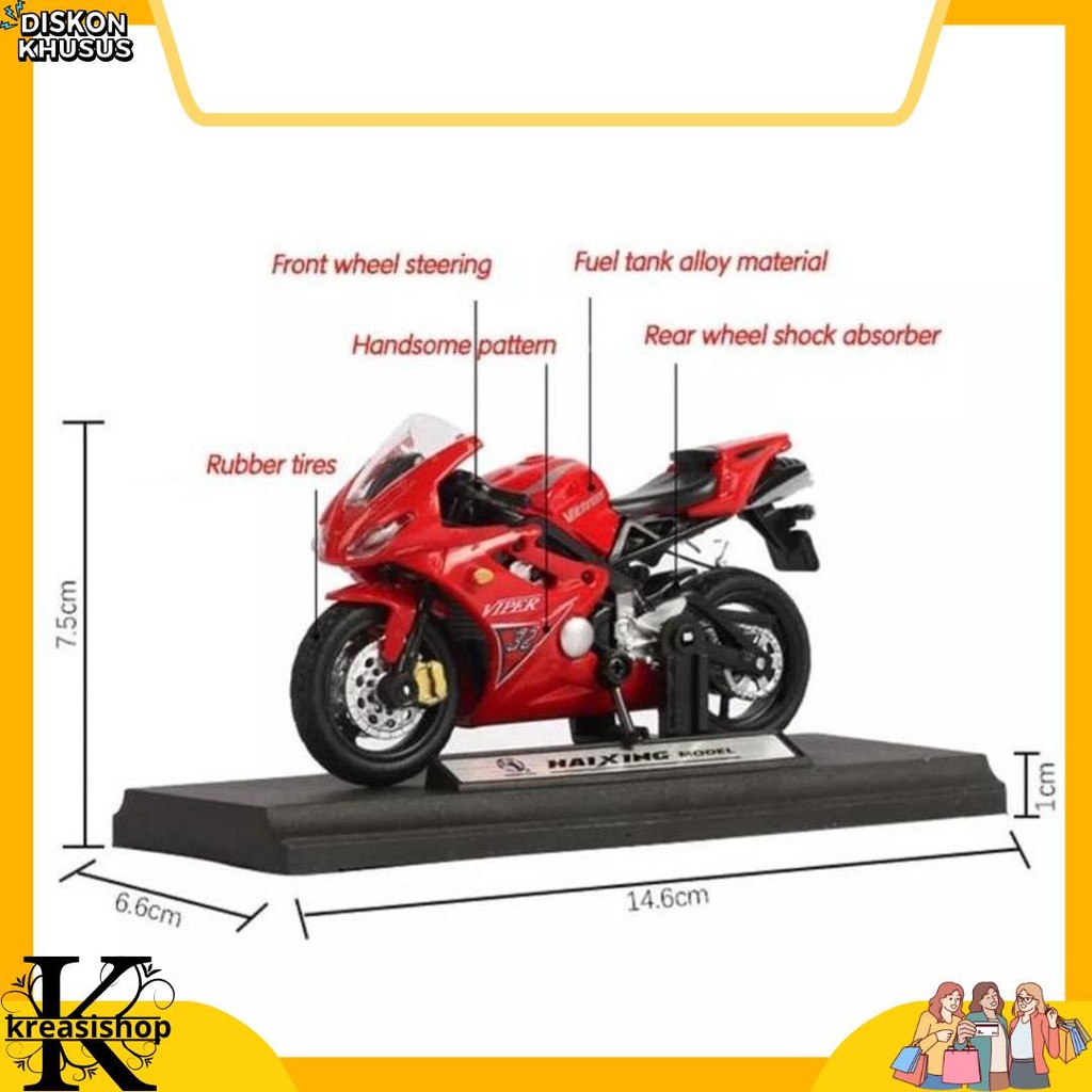 Ready DIECAST MOTOR  BALAP GP KAWASAKI / DIECAST MOTOR BALAP SPORT DUCATI / DIECAST MOTOR GP YAMAHA 