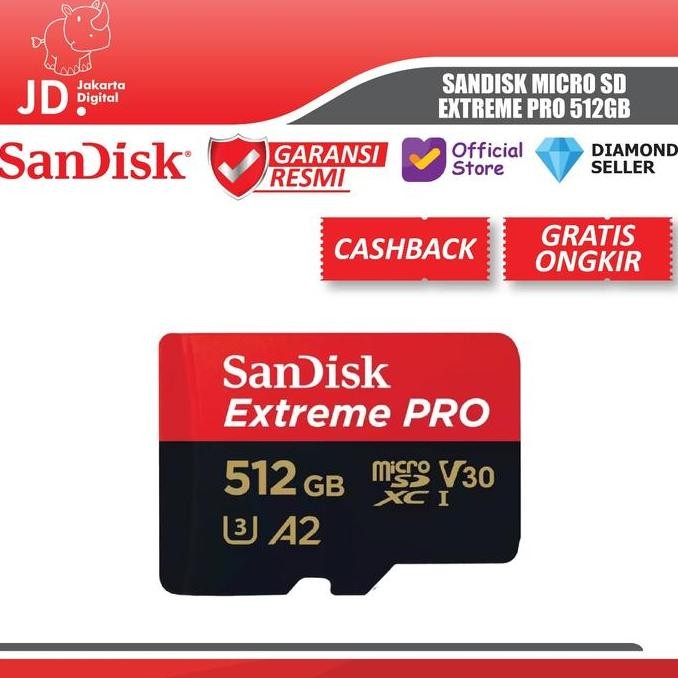 Sandisk Micro SD 512GB 256GB 128GB 64GB Extreme Pro - Original Sandisk Extreme Pro MCSD