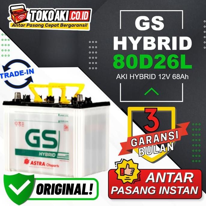 BEBAS ONGKIR - GS Astra Hybrid 80D26L - 68Ah
