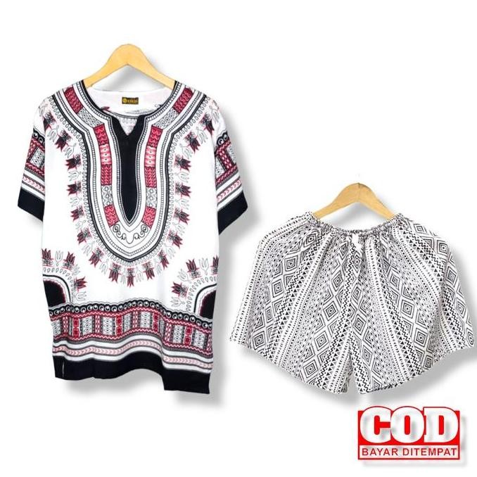 Setelan Celana Pendek Ah/ Setelan Celana Pendek Pria Wanita/ Setelan Celana Pendek Tribal