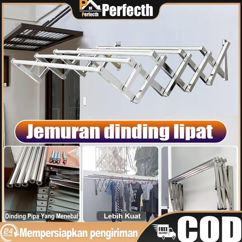 Jemuran baju pakaian dinding 200CM/Jemuran dinding stainless/steel Jemuran lipat dinding/stainless s