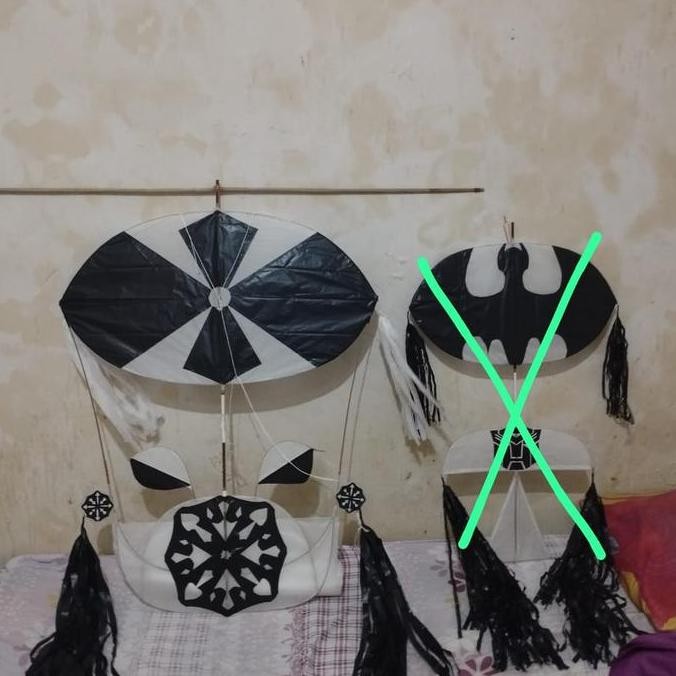 (Good) layangan koang kalung buntut 5 meter free cap+gebang plus stel