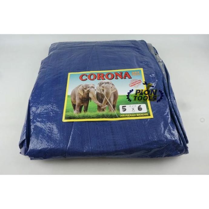 Terpal A2 5x6 Corona 2Gajah (b/s) Terpaulin Terpal plastik Terpal kola