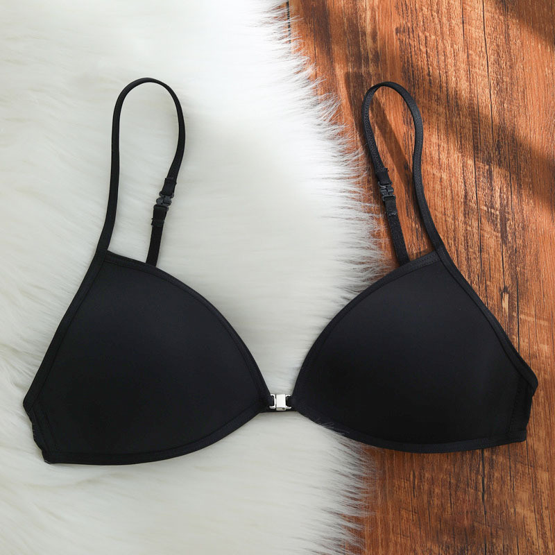 [COD]Bra Cup Segitiga Wanita Tali Tipis Gesper Depan Belakang Cantik Bra Tipis Sederhana