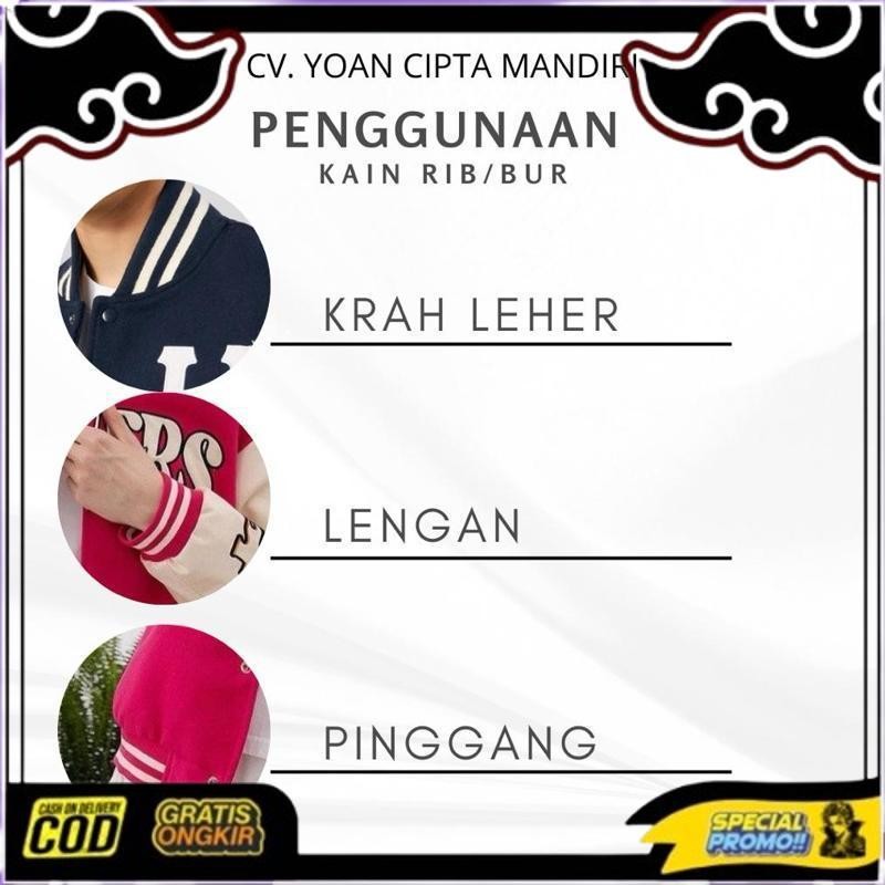 Cod Kain Rib Bur Babat Rajut 2X2 Untuk Bomber Premium Warna Lengkap Tebal