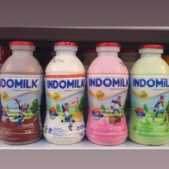 

(Good) Susu Indomilk Kids Botol Cair 190ml x 24btl (1 DUS) Indomilk Steril Botol 190ml Stroberi/Melon/Coklat/Vanilla