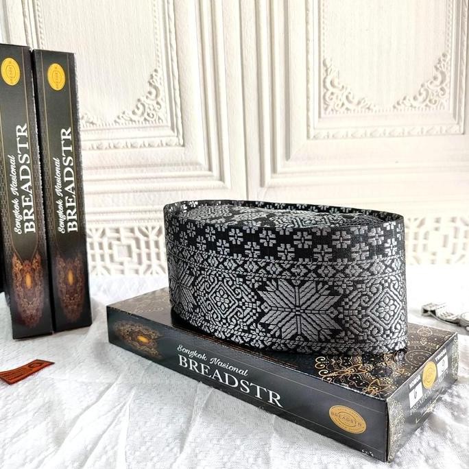 (Good) Peci Songkok Kopiah songket Hitam Premium Asli Tenun Merk BREADSTR