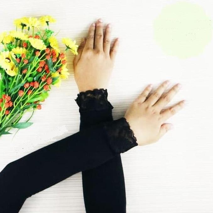(Good) PREMIUM Manset Tangan Renda Manset Lengan Muslim Wanita Hijab