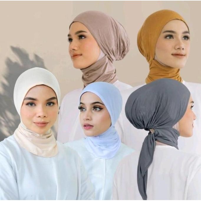 (Good) CIPUT NINJA TALI / NINJA TALI PREMIUM Katun Santai Dalaman Jilbab Kerudung Topi Instan Wanita