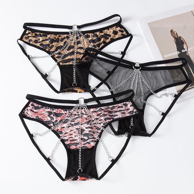 Celana Dalam Sexy hollow Chain jaring Motif Macan Lingerie cd C115