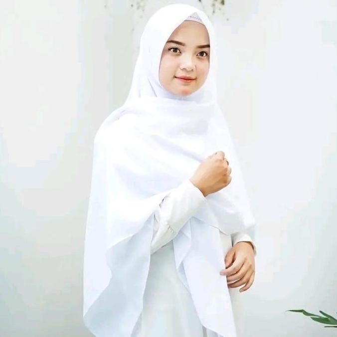 (Good) SegiEmpat jumbo putih | voal jumbo putih| segiEmpat 130x130 Katun  Kerudung  Muslim  Jilbab  