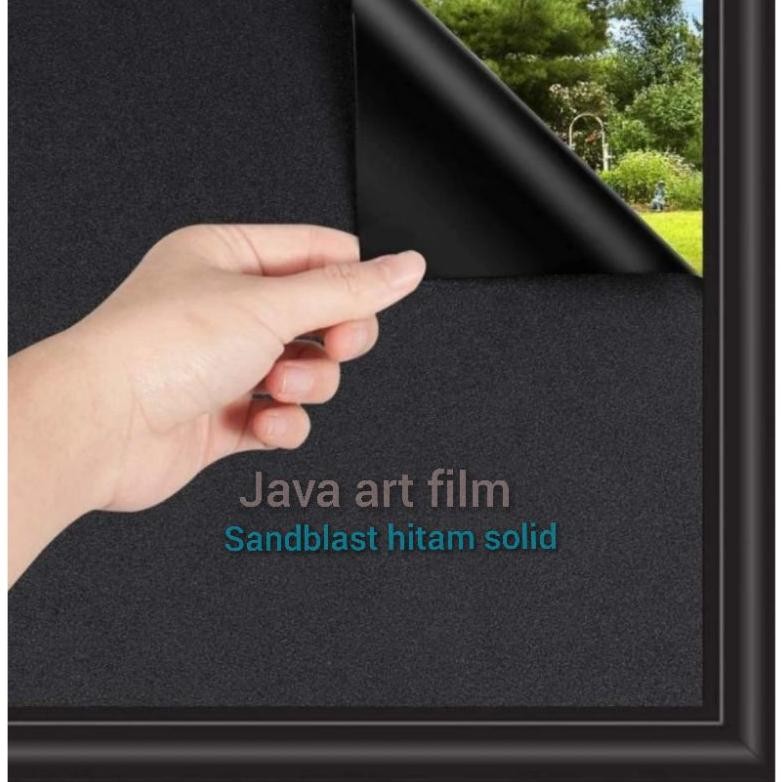 ACH - Sticker kacastiker sandblast warna hitamstiker kaca solid stiker kaca jendela