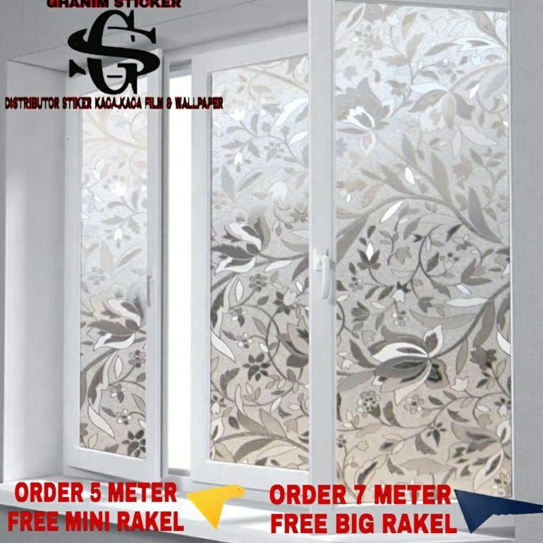 ACH - STIKER KACA JENDELA STIKER KACA MOTIF BUNGA TULIP L 122 STICKER PELAPIS KACA JENDELA