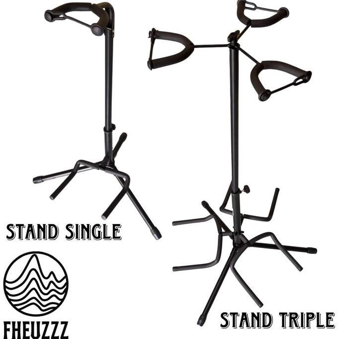 Stand Gitar Guitar Akustik Elektrik Bass Ukulele Long Neck Single Dan Triple Hercules