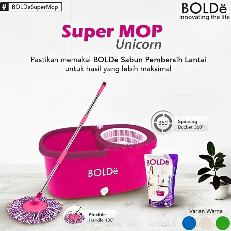 Bolde Super Mop Unicorn Kain Pel Stainless Pembersih Lantai Praktis Simple Murah