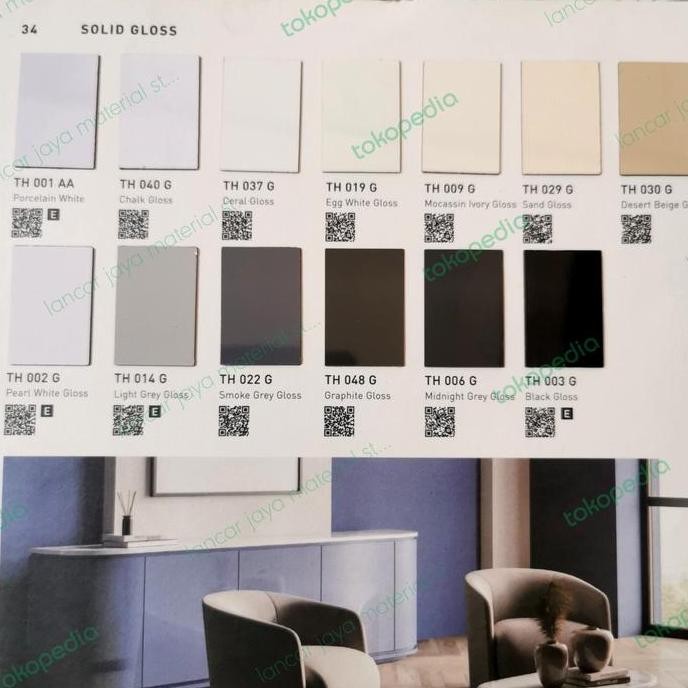 yang dicari] HPL TACO warna Solid polos GLOSSY dan Mate tipe G dan D
