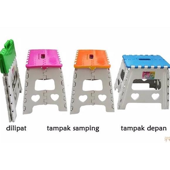 Bangku Lipat Plastik Dewasa / Kursi Lipat Serbaguna Praktis Kuat Multfungsi Portable / Kursi Plastik