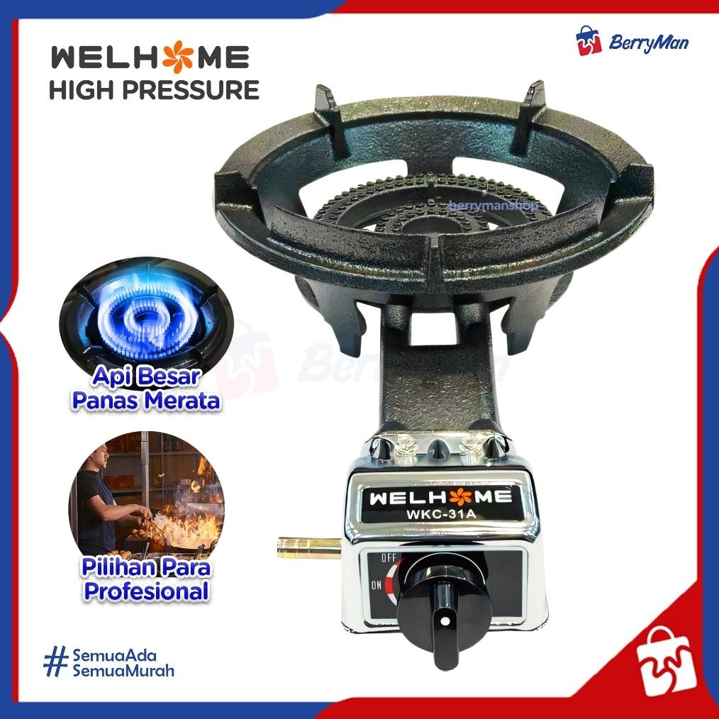 Welhome WKC-31A Kompor Cor Gas Industri Satu Tungku Api BesarPanasMerata