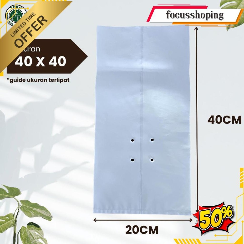 Polybag Putih 40 X 40 Isi 50 Lembar - Polybag Melon Harga Grosir Terlaris