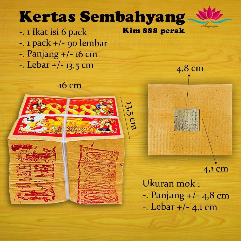 Bets Seller Rt-4 Kertas Sembahyang / Kimcua 888 Emas / Perak Per Ikat Original Fn-56