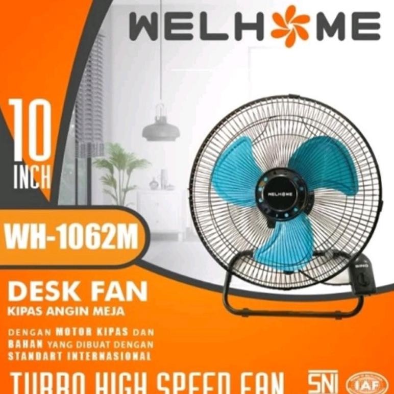 WELHOME Kipas Tornado 10 Inch WH 1062M / 1261M - Kipas Besi Desk Fan & Wall Fan Swing / WH 0851 8inc