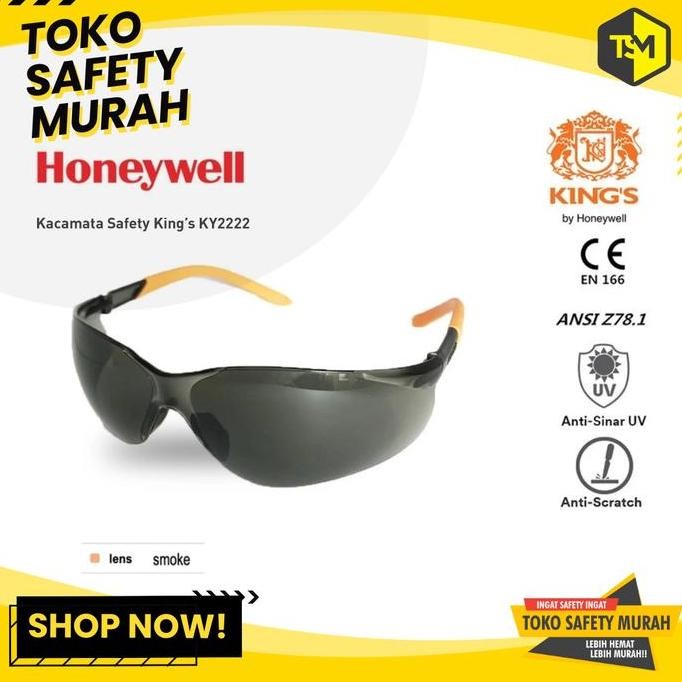 Kacamata Safety Las Hitam Black King's KY 2222 Original Honeywell
