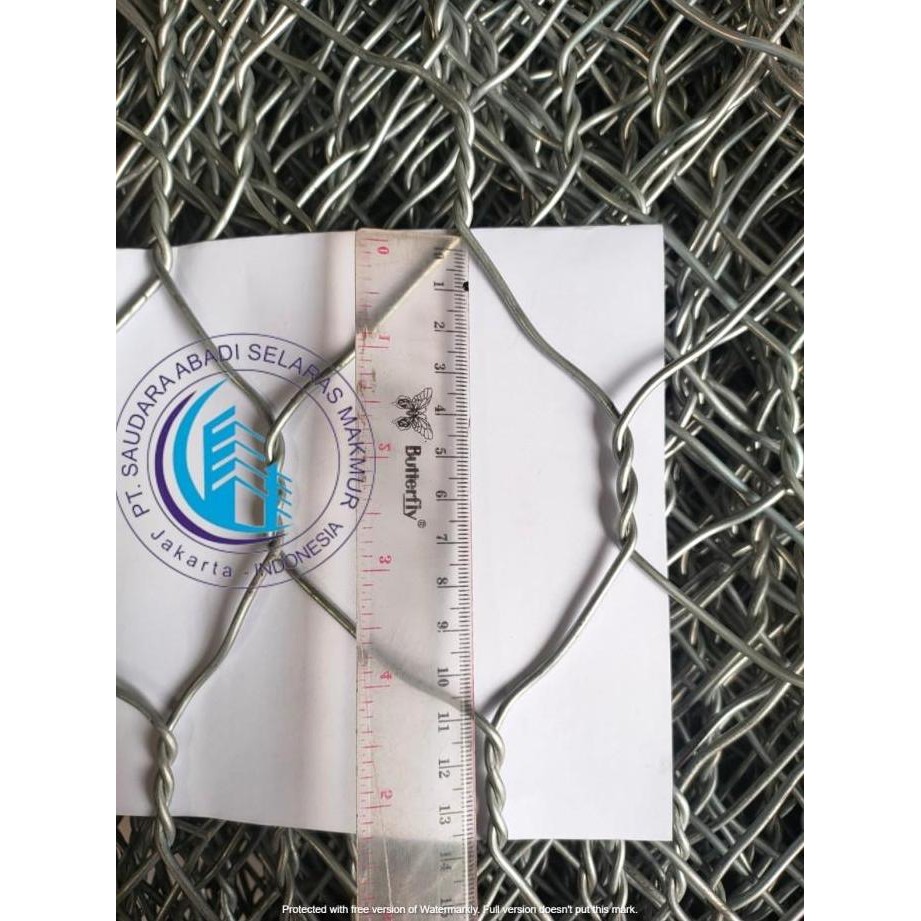 Kawat Bronjong Galvanis Pabrikasi 8 x 10 (2Mtr x 1Mtr x 0.5 Mtr) 11Kg