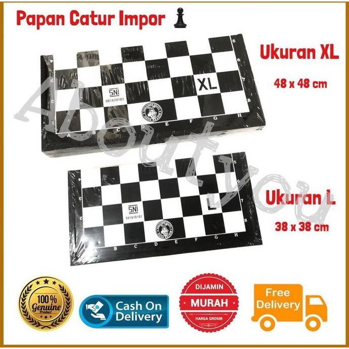 DI65 - Papan CATUR Plastik Lipat Chess Board Catur Impor SNI Besar Murah Permainan Games Toys