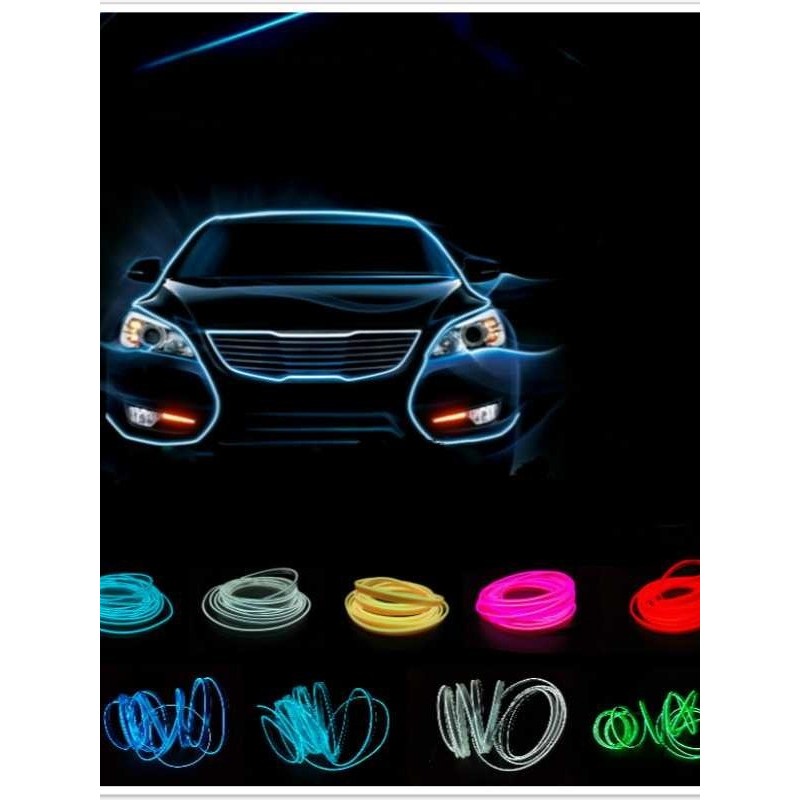 Lampu Hias Mobil Neon Flex Car Interior 3 Meter Port Mobil Plug 12V / Lampu 12V Mobil Fleksibel Stri