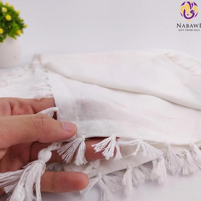 Sorban Putih Polos Persegi / Sorban Arab / Sorban Muslim / Sorban Habib