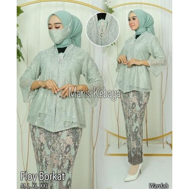 SET KEBAYA FLOY BRUKAT / SETELAN KEBAYA MODERN / KEBAYA WISUDA / KEBAYA PESTA / KEBAYA KEKINIAN Brok