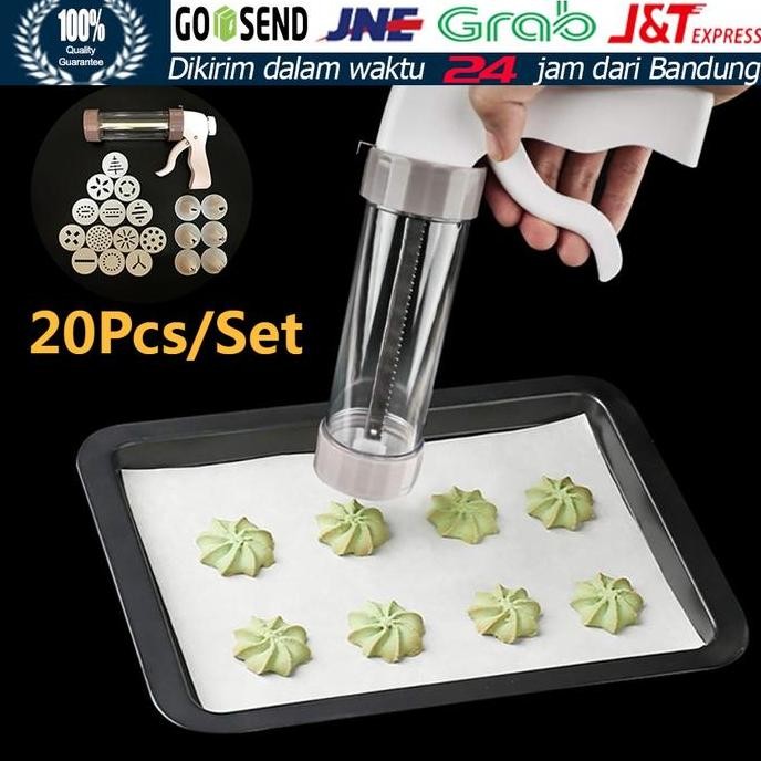Cookies Press Set 20Pcs Semprit Alat Cetak Kue Kering Cake Mold Gun