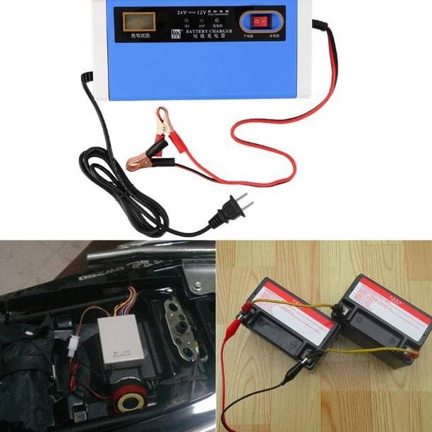 Charger Aki 12-24 Volt 10 Ampere Cas Carger Ces Aki Mobil Motor Otomatis
