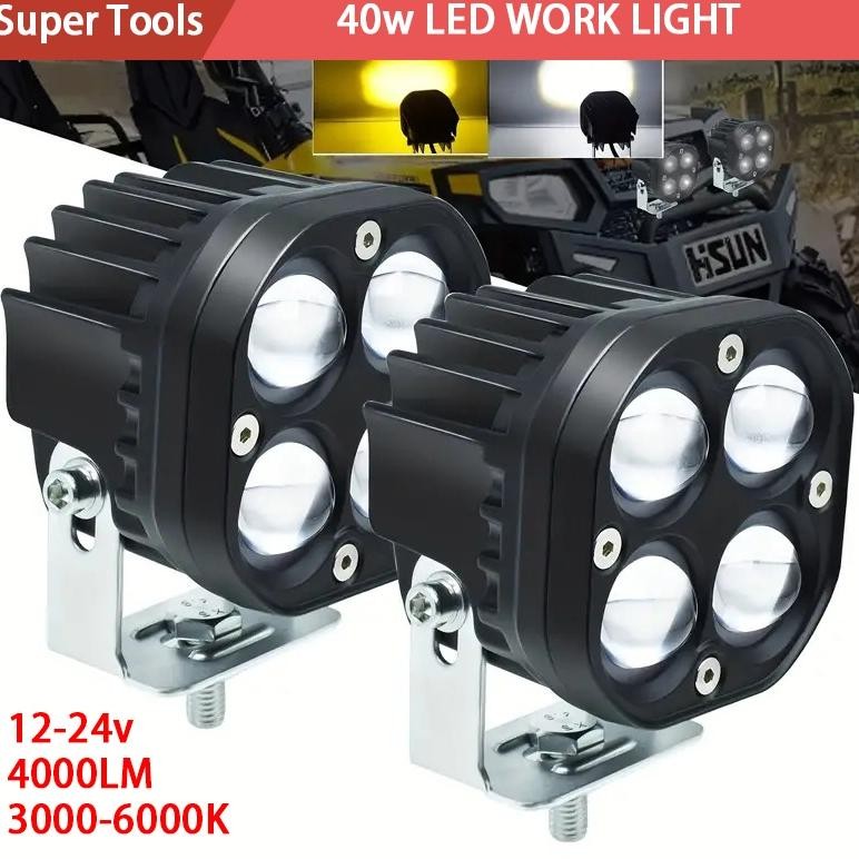 [Ready Stock]2Pcs Lampu Tembak /Sorot Laser Gun Led 40W Worklight/Lampu Tembak/4 Titik Mata 40 Watt/