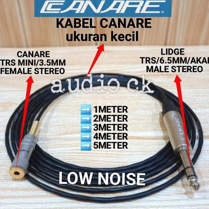 DY30 - KABEL HEADPHONE EXTENSION CANARE KECIL JACK 3.5MM FEMALE TO 6.5MM MALE STEREO 1M-5M