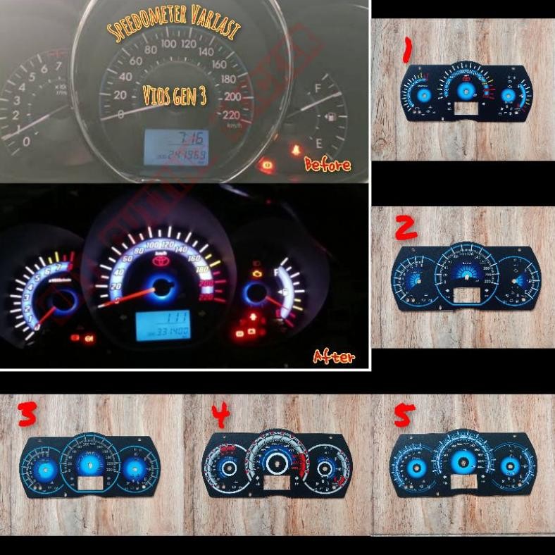 Speedometer Variasi Mobil Toyota Vios limo gen 3 (2013-2017)