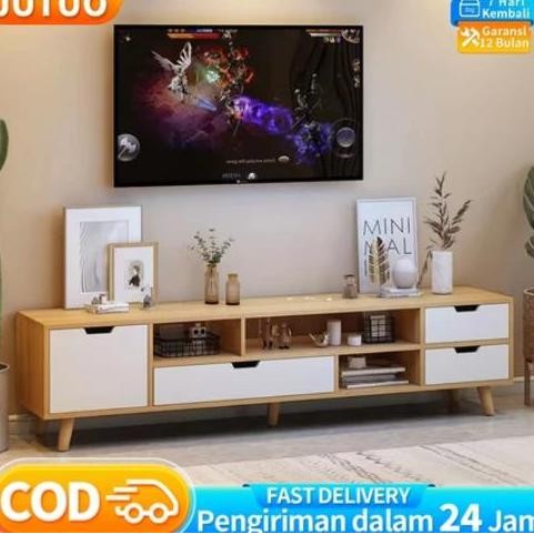 Meja TV minimalis modern 120-240cm Meja TV kayu Meja TV minimalis Bufet TV Minimalis Kayu Modern Mur