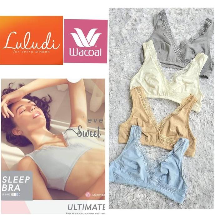 BRA LULUDI by WACOAL TANPA KAWAT TANPA BUSA SIZE S M L K7 LB 5042 SLEEP BRA  NON WIRE WIRELESS NON P
