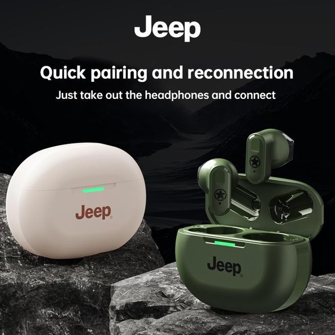 Jeep Jp-Ew011 Tws Headphone Nirkabel Bluetooth Earphone Bluetooth 5.3 Bass Headset Musik Olahraga Ta